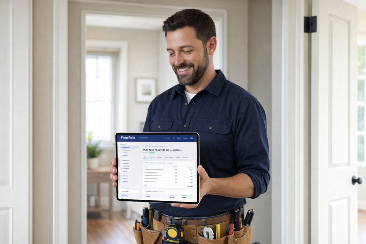 FixerRole — a real pro using the app on the job.